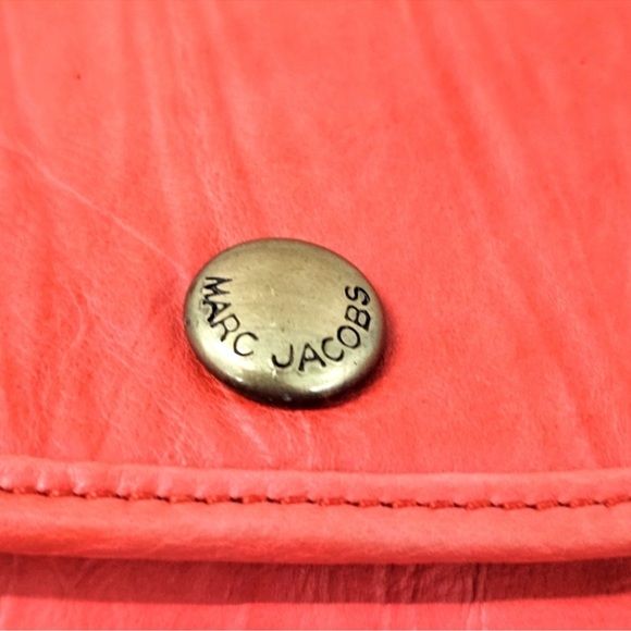 🍊RARE MARC JACOBS 🍊 Coral Ultra Soft Leather Satchel bag - Picture 3 of 13